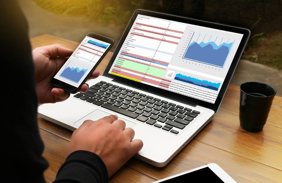 Manager reviewing dashboards